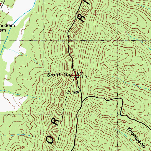 Topographic Map of Smith Gap, GA
