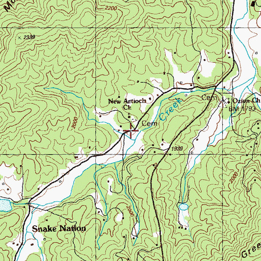 Topographic Map of Snake Nation School, GA