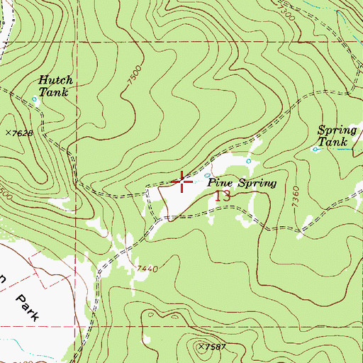 Topographic Map of Pine Spring, AZ