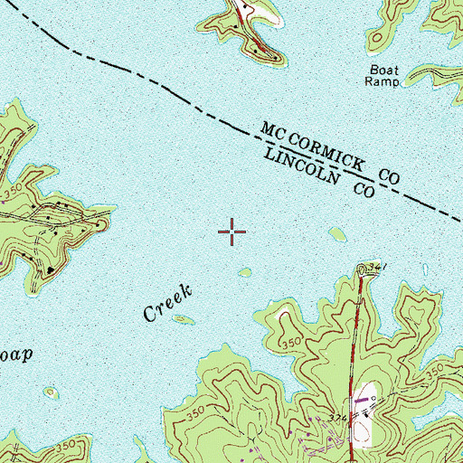 Topographic Map of Soap Creek, GA
