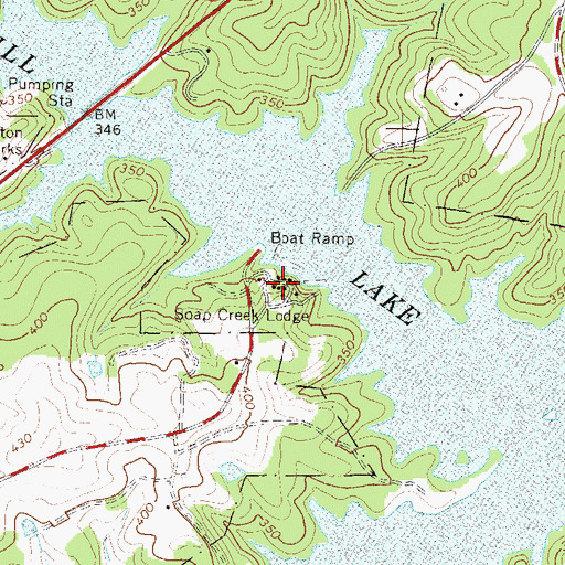 Topographic Map of Soap Creek Lodge, GA