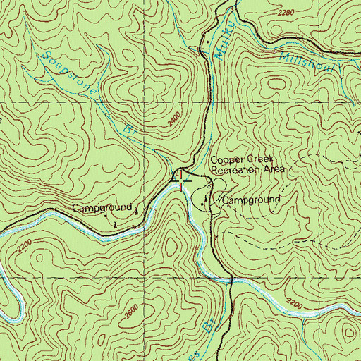 Topographic Map of Soapstone Branch, GA