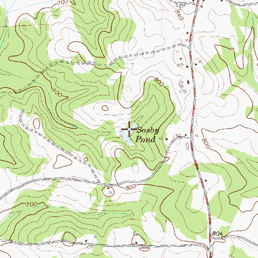 Topographic Map of Sosby Pond, GA