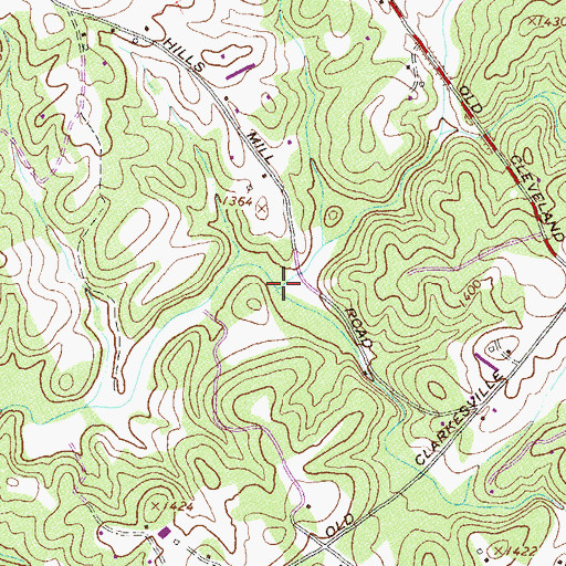 Topographic Map of South Fork Mud Creek, GA