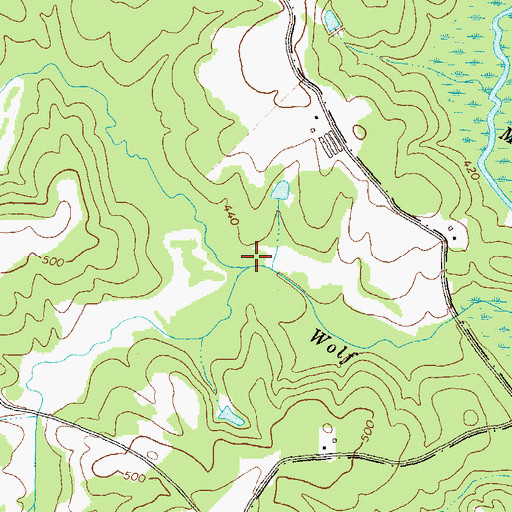 Topographic Map of South Fork Wolf Creek, GA