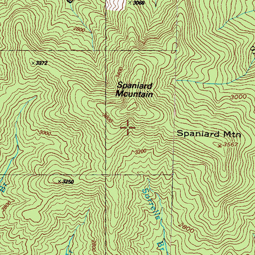 Topographic Map of Spaniard Mountain, GA