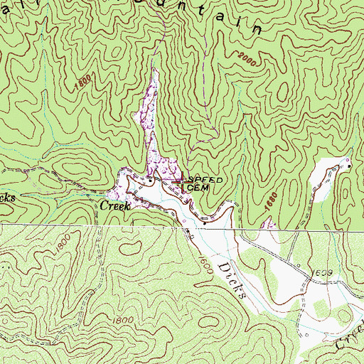 Topographic Map of Speed Cemetery, GA