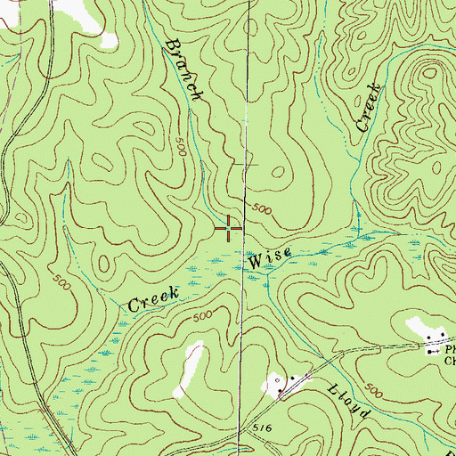 Topographic Map of Spring Branch, GA