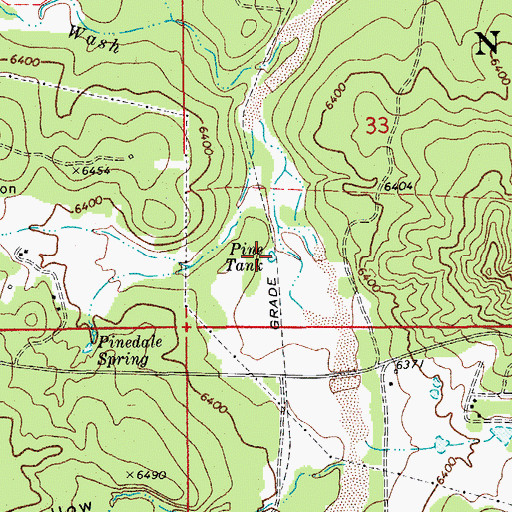 Topographic Map of Pine Tank, AZ