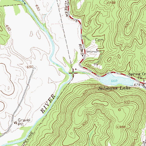 Topographic Map of Spring Creek, GA