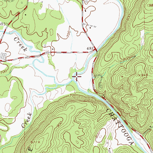 Topographic Map of Spring Creek, GA