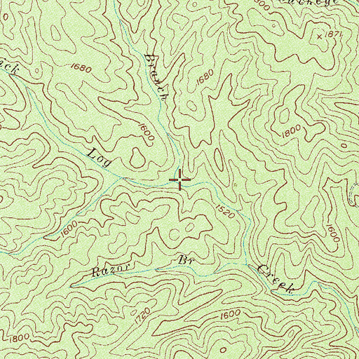Topographic Map of Squirrel Branch, GA