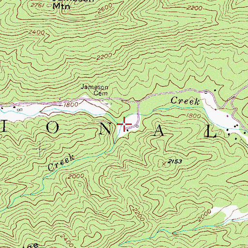 Topographic Map of Stamp Creek, GA