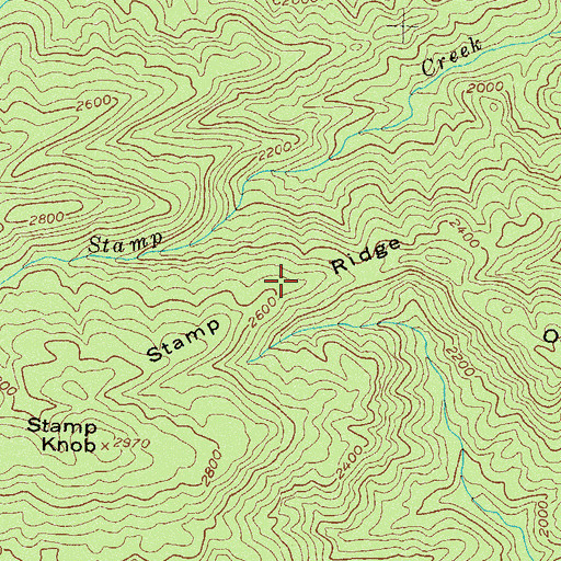Topographic Map of Stamp Ridge, GA