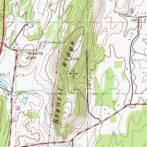 Topographic Map of Stancil Ridge, GA