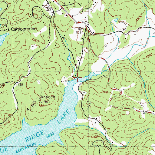 Topographic Map of Star Creek, GA