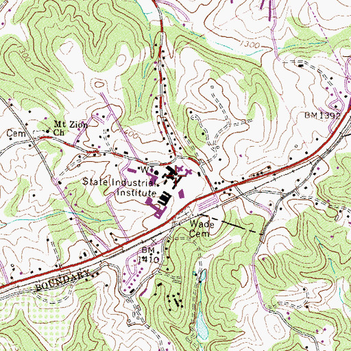 Topographic Map of State Industrial Institute, GA