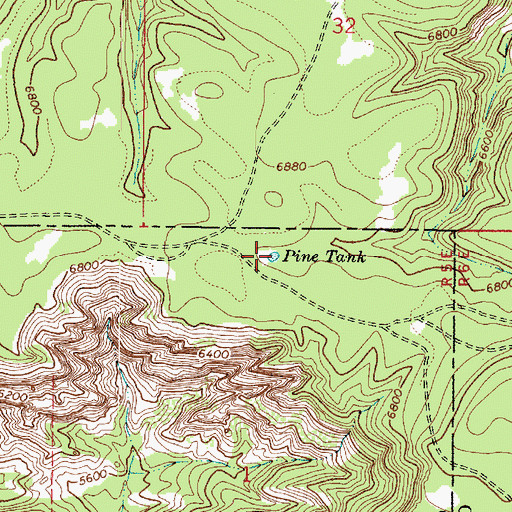 Topographic Map of Pine Tank, AZ
