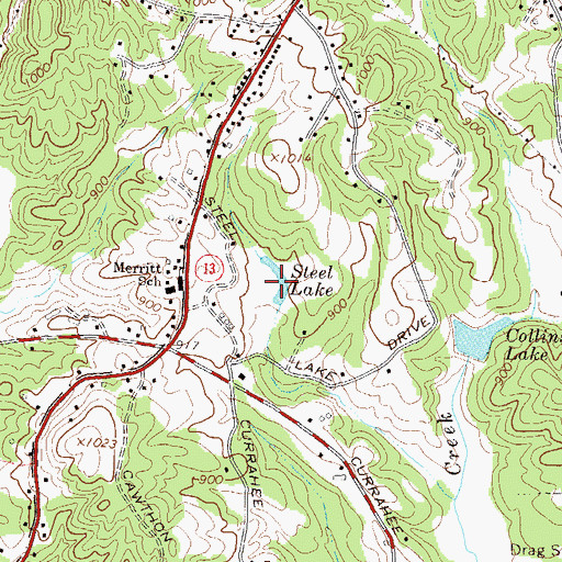 Topographic Map of Steel Lake, GA