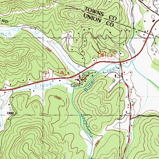 Topographic Map of Stephens Branch, GA