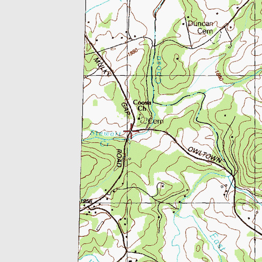 Topographic Map of Stewart Creek, GA