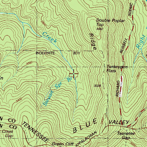 Topographic Map of Stewart Spring Branch, GA