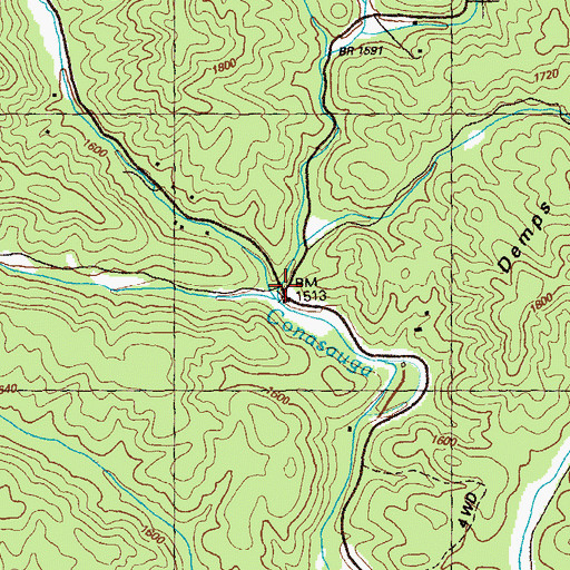 Topographic Map of Stillhouse Branch, GA