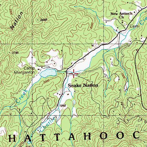 Topographic Map of Stillhouse Creek, GA