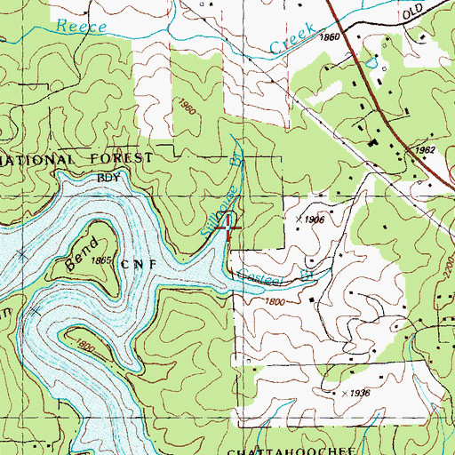 Topographic Map of Stillhouse Branch, GA