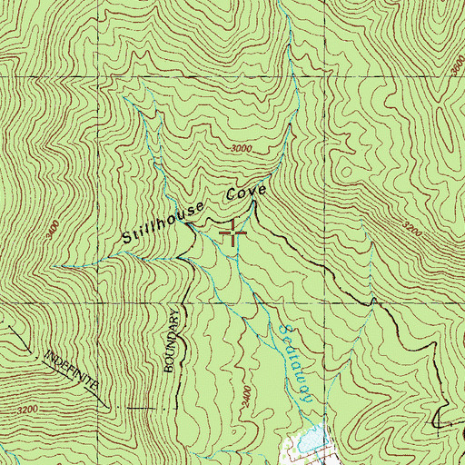 Topographic Map of Stillhouse Cove, GA