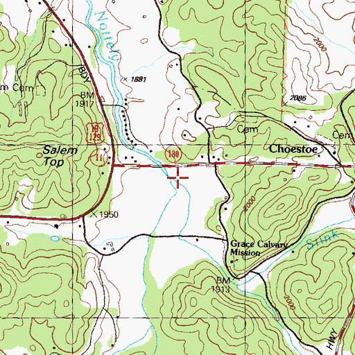 Topographic Map of Stink Creek, GA