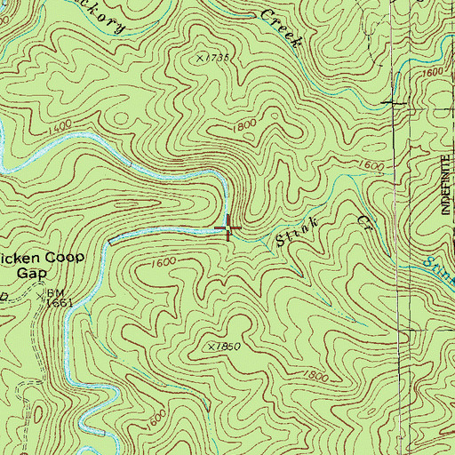 Topographic Map of Stink Creek, GA