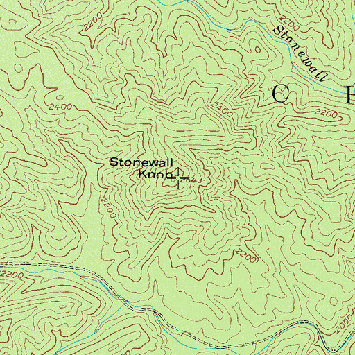 Topographic Map of Stonewall Knob, GA