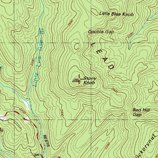 Topographic Map of Stony Knob, GA
