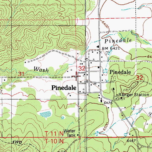 Topographic Map of Pinedale, AZ