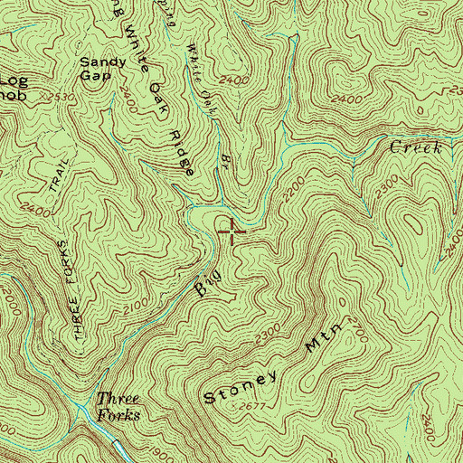 Topographic Map of Stooping White Oak Branch, GA