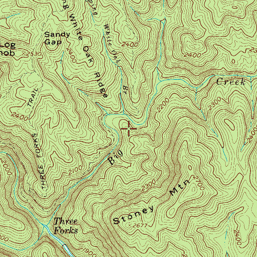 Topographic Map of Stooping White Oak Branch, GA