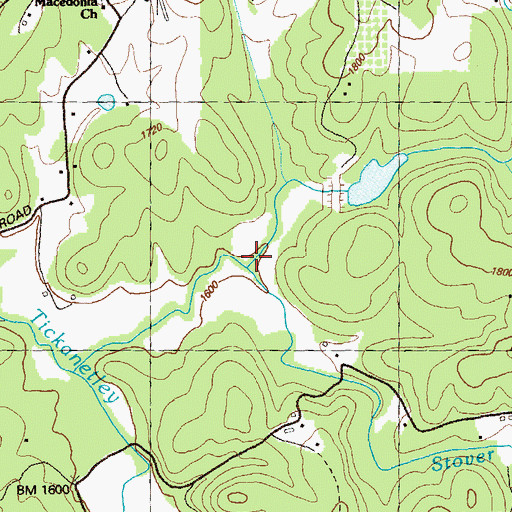 Topographic Map of Stover Creek, GA