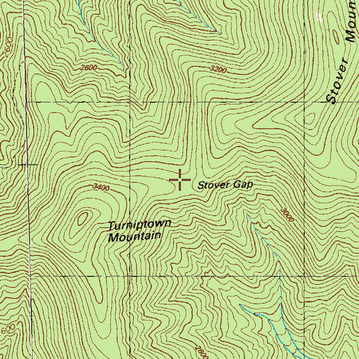 Topographic Map of Stover Gap, GA
