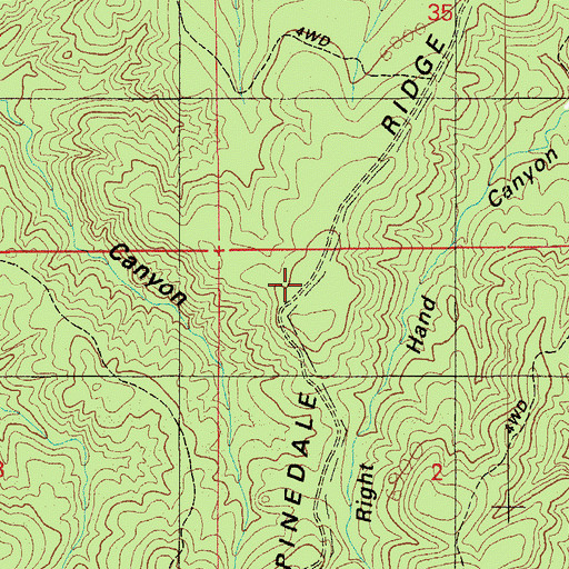 Topographic Map of Pinedale Ridge, AZ