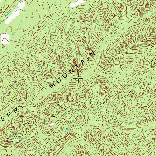 Topographic Map of Strawberry Mountain, GA