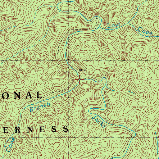 Topographic Map of Sugar Cove Branch, GA