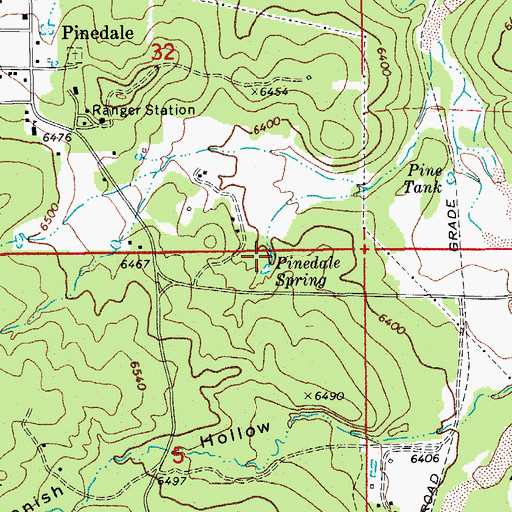 Topographic Map of Pinedale Spring, AZ
