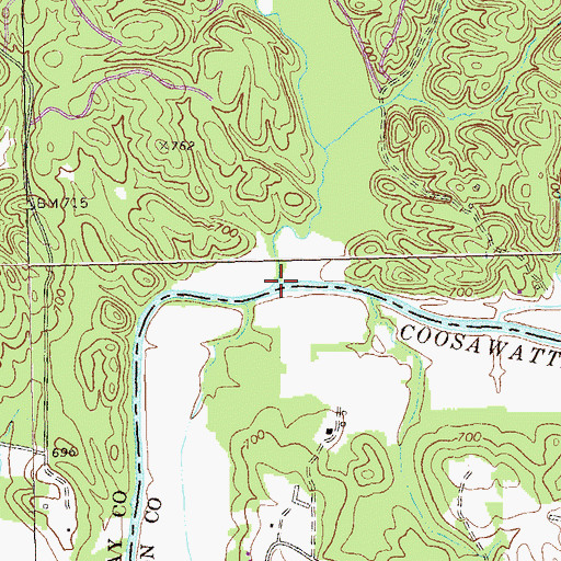 Topographic Map of Sugar Creek, GA