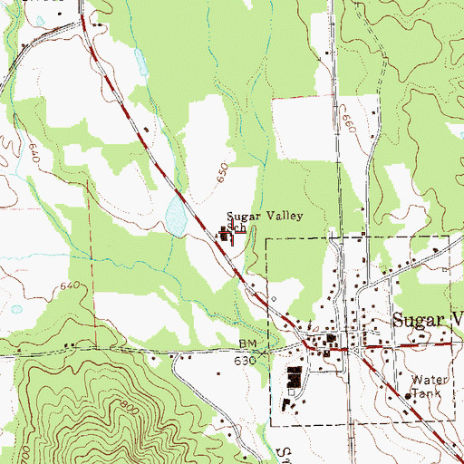 Topographic Map of Sugar Valley School (historical), GA