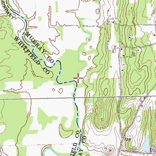 Topographic Map of Sumac Creek, GA