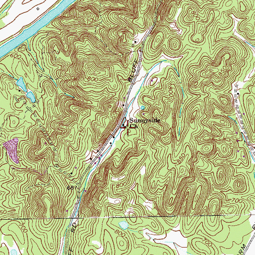 Topographic Map of Sunnyside Church, GA