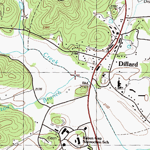 Topographic Map of Sutton Branch, GA