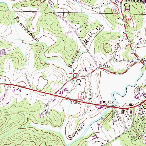 Topographic Map of Sutton Mill Creek, GA