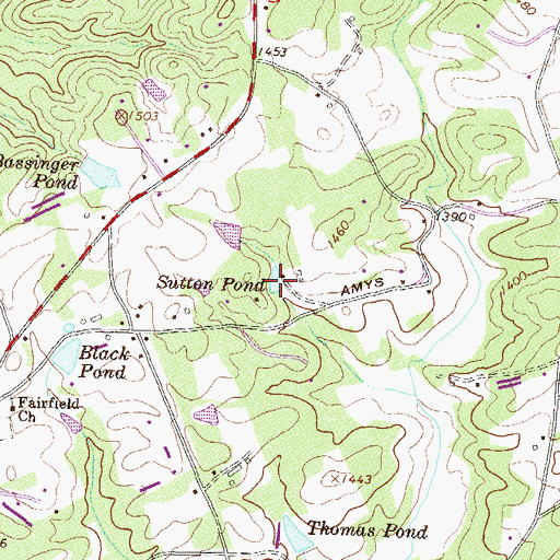 Topographic Map of Sutton Pond, GA